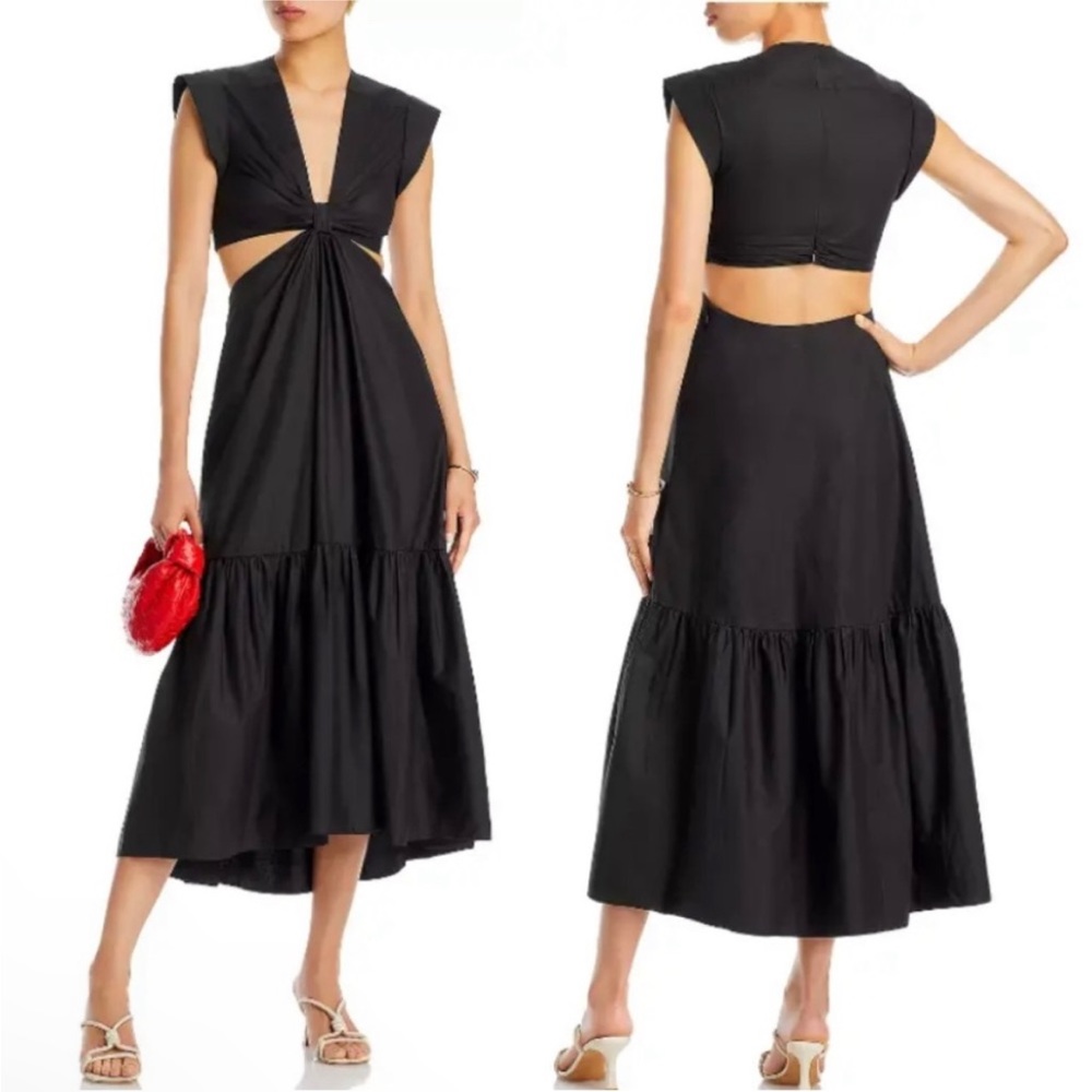 Jason Wu Cut Out Satin Midi Dress Size Medium, Large NWT